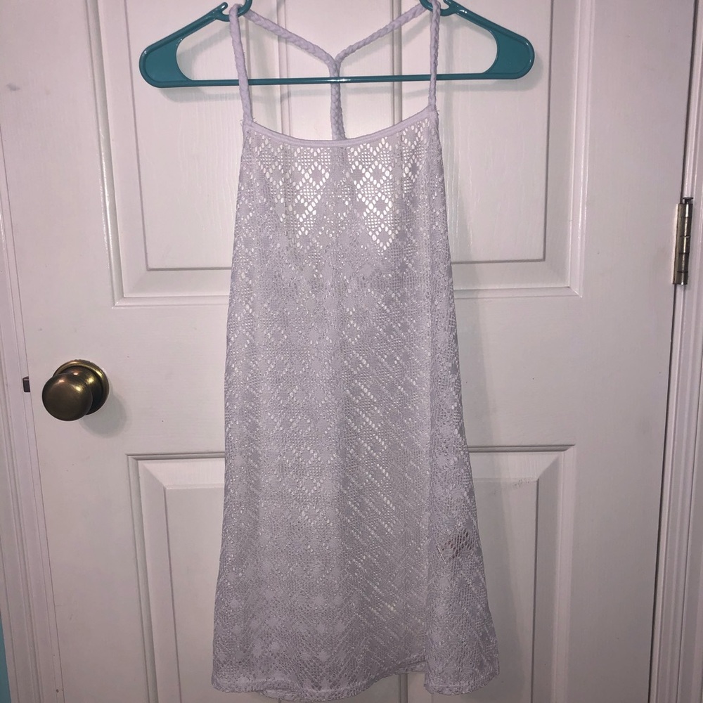 White mesh swimsuit coverup